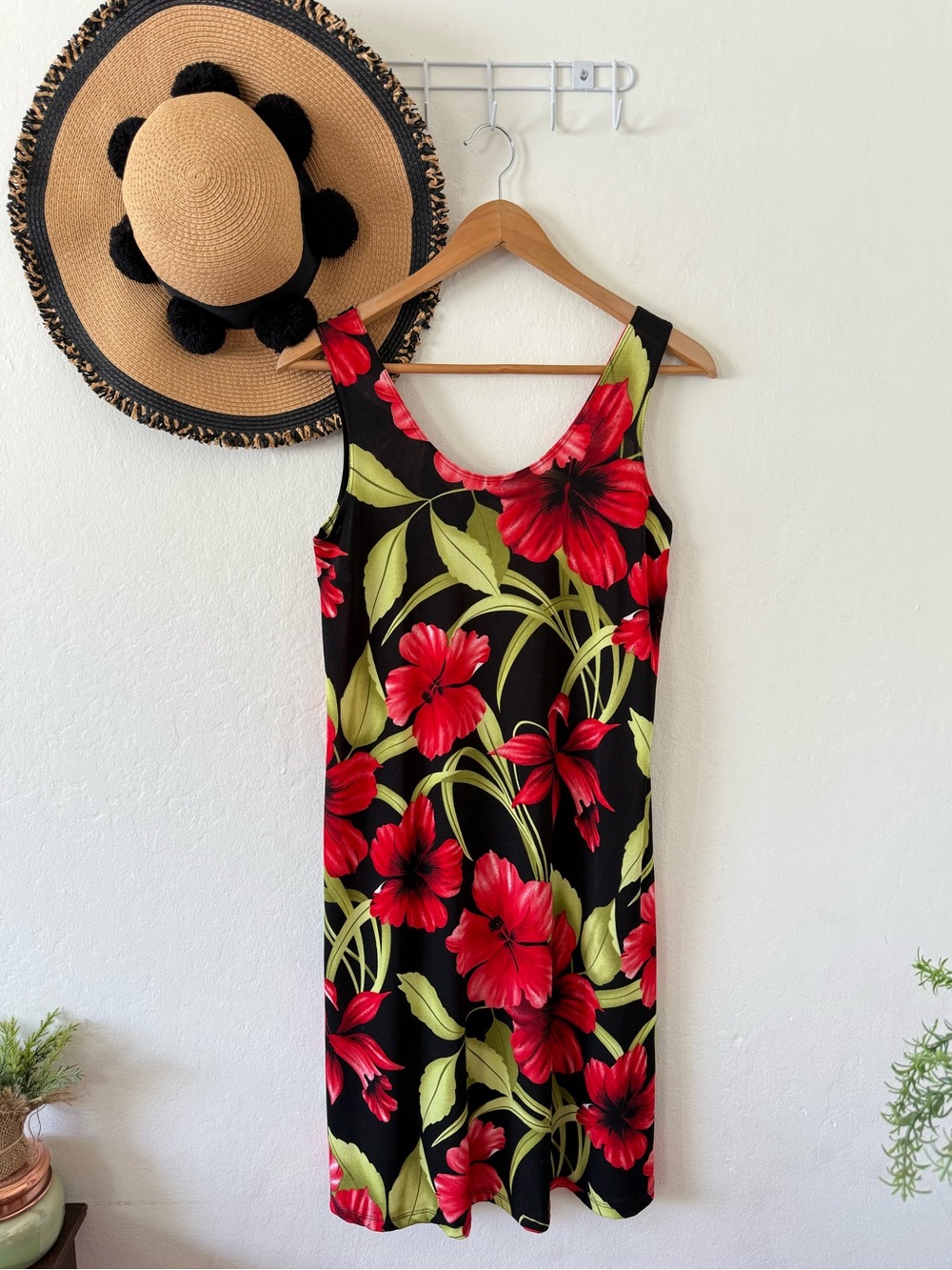 Vintage Y2K Baba Hawaii Floral Print Dress Hawaiian Tropical Vacation Size Small